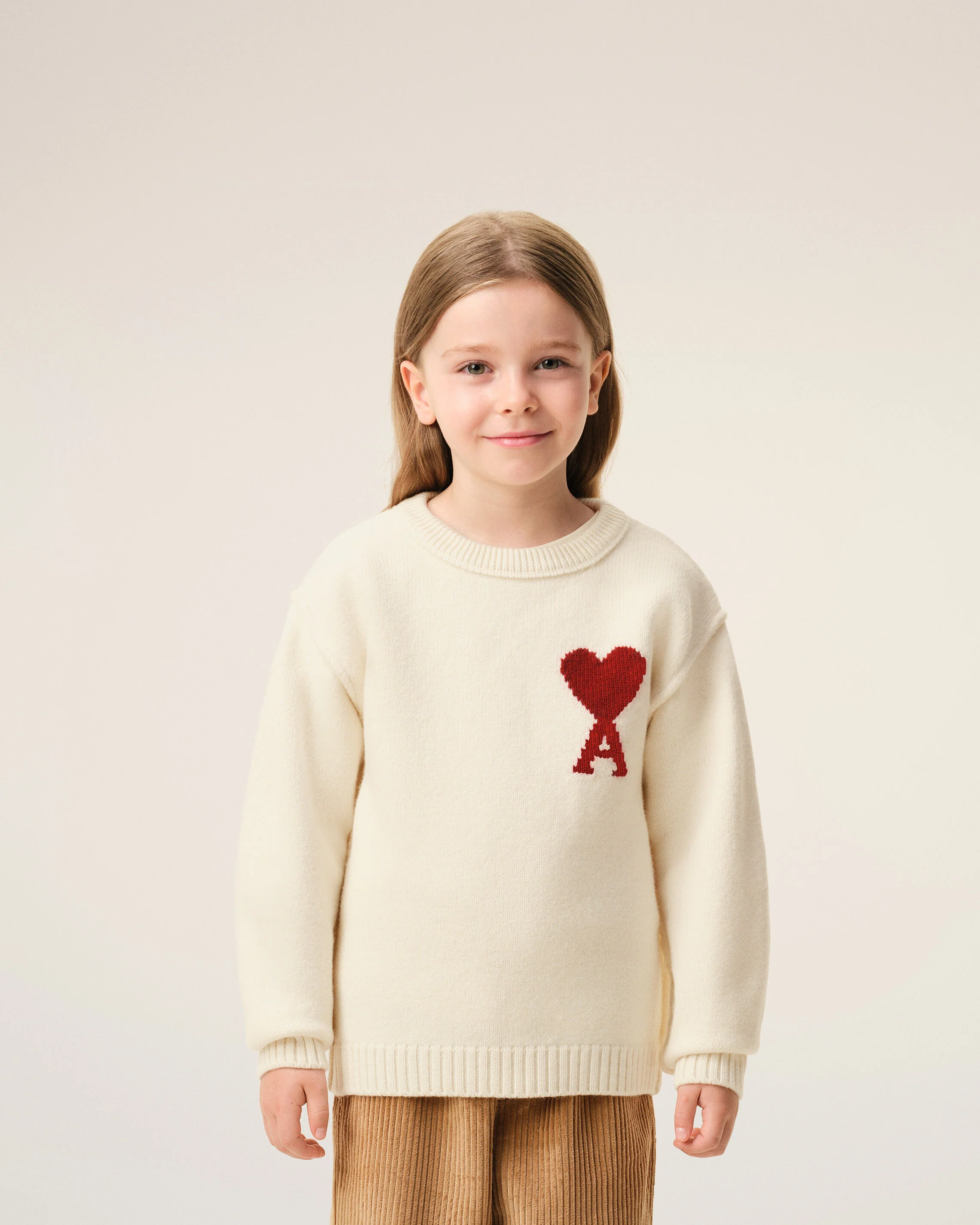 Pull Blanc Col Rond Ami De Coeur En Laine - Image 3