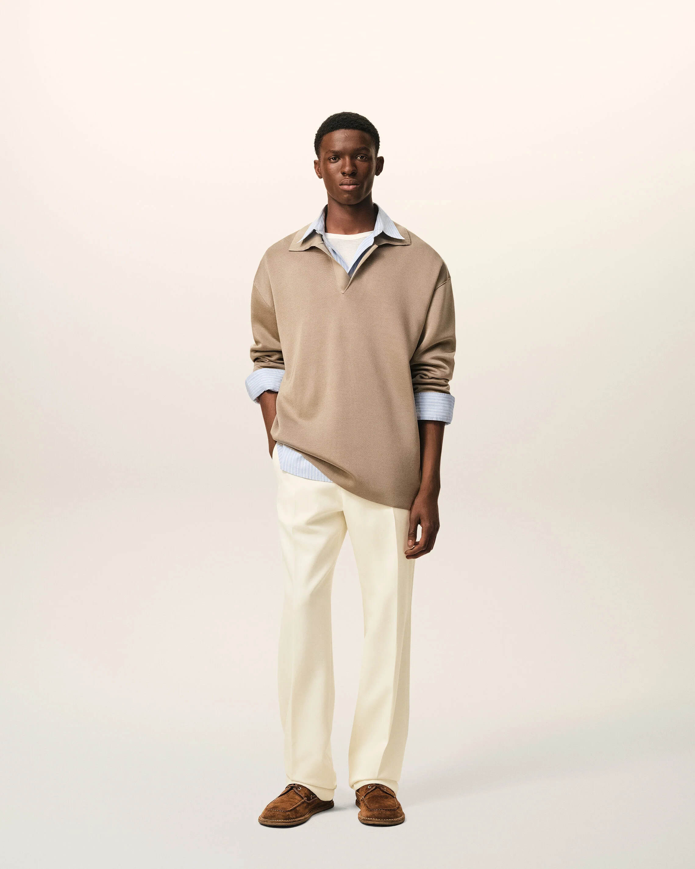 Pantalon Blanc Droit en Laine - Image 2