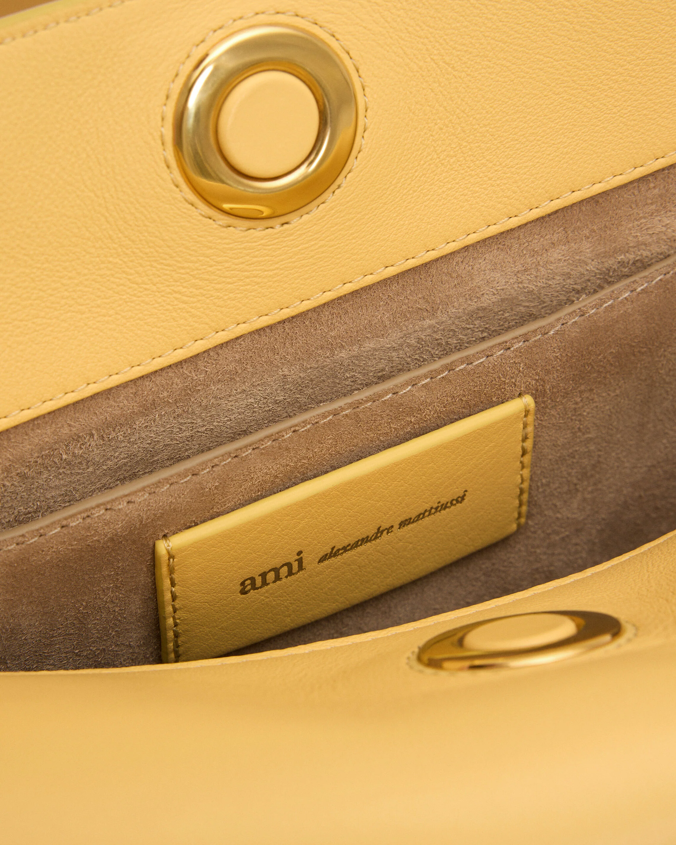Sac Carrousel jaune en cuir de veau - Image 7